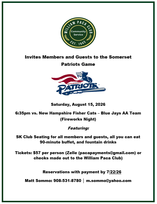 Somerset Patriots Baseball Outing