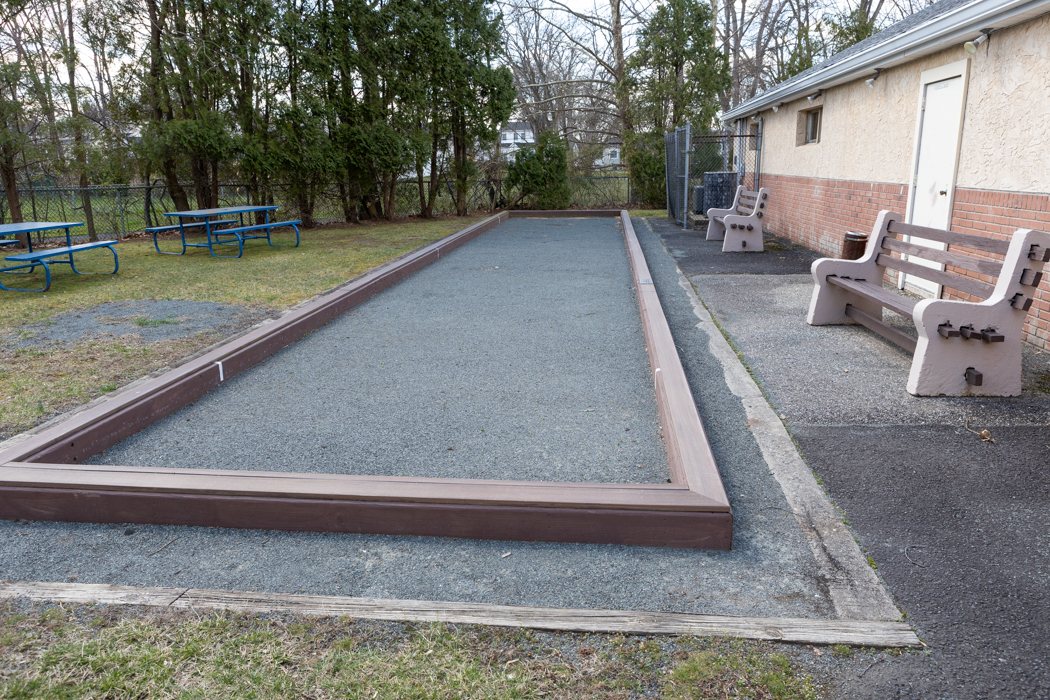 Outdoor bocce court