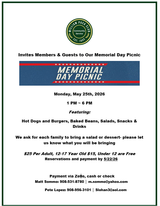 Memorial Day Picnic flyer