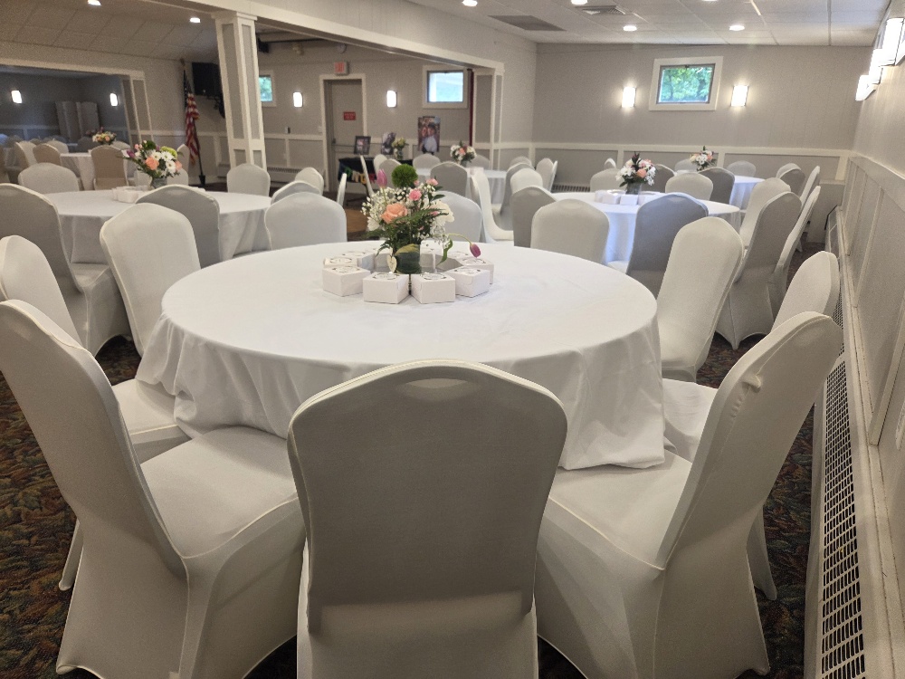 The William Paca Club banquet hall set up for an event