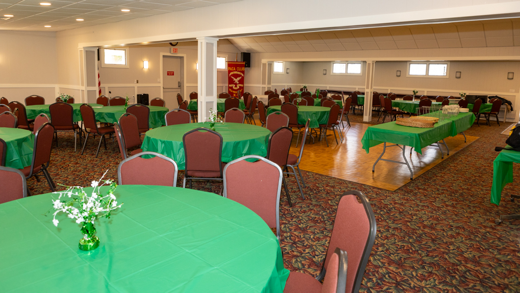Hall set up for an event