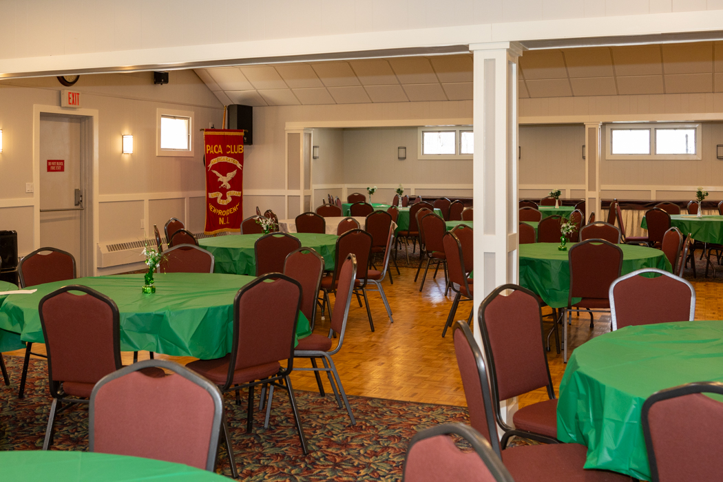 Hall set up for an event